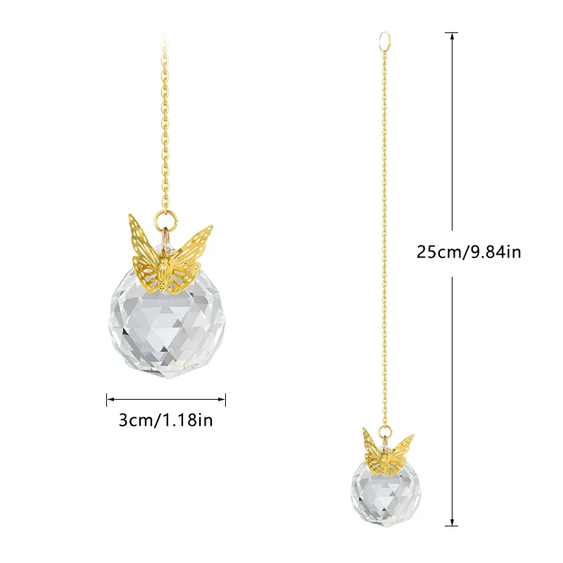 Sun Catcher Crystal Pendant Sun Catchers Window Ornament 2pcs Handmade Butterfly Crystal Ball Prism Rainbow Maker