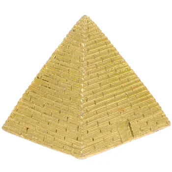 Mini Pyramid Model Vintage Egyptian Pyramid Figurine Statue Sculpture Feng Shui Pyramid Golden Ornament Gifts Aquarium Terrarium