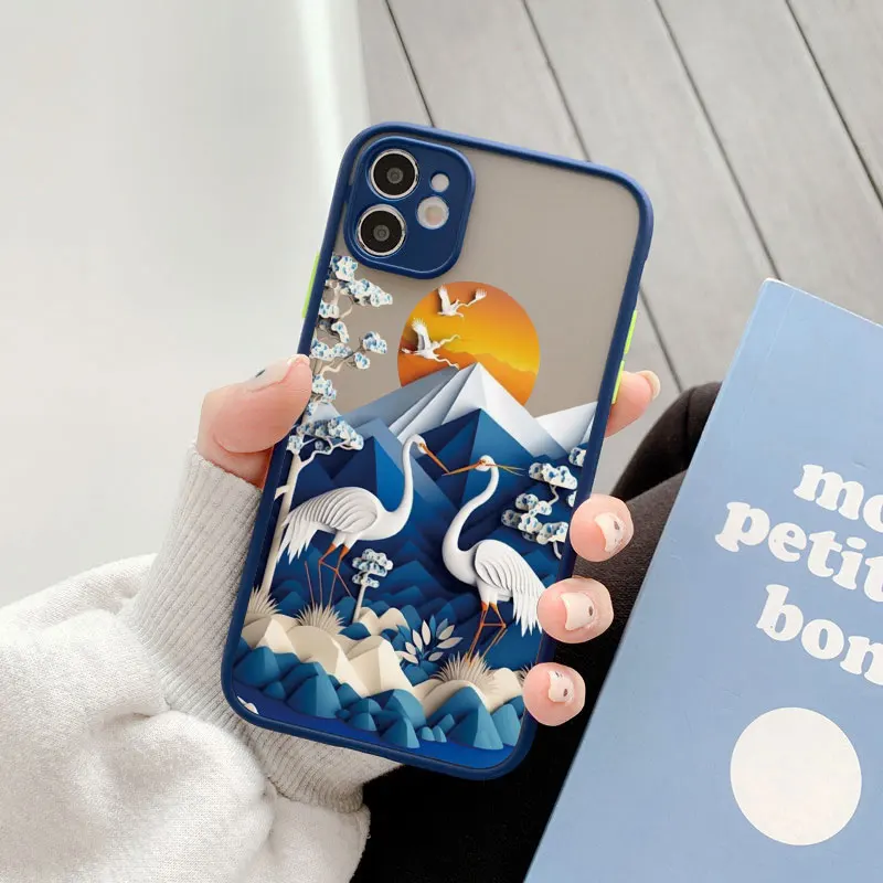 Landschaft Handy hülle für iPhone 15 14 11 12 13 Pro Max kreative Berge und Flüsse für iPhone xs x xr 7 8 plus se2 Rückseite – Detail 5