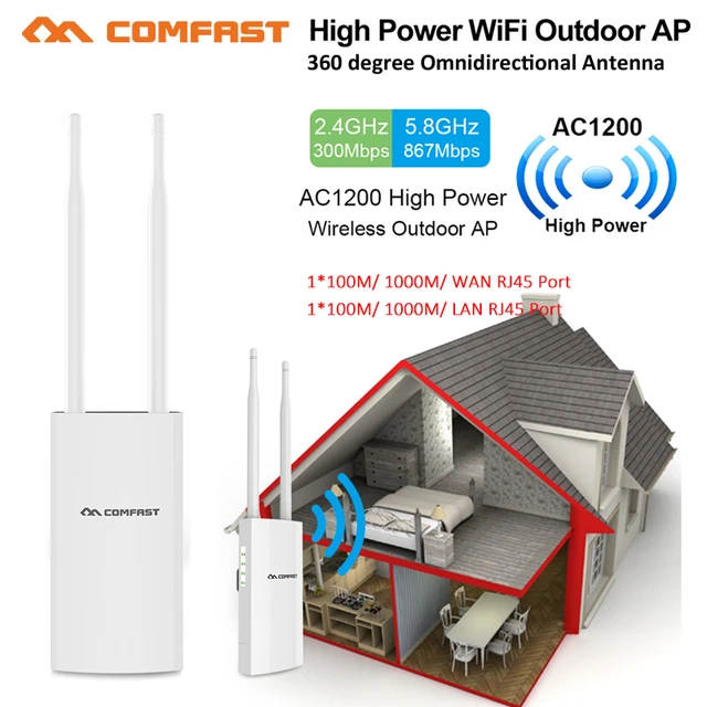 Ripetitore WiFi esterno AC1200 amplificatore Router Wi Fi Booster potente  AP Wi-Fi Extender WIPS punto di accesso resistente alle intemperie 2.4G +  5GHz - AliExpress