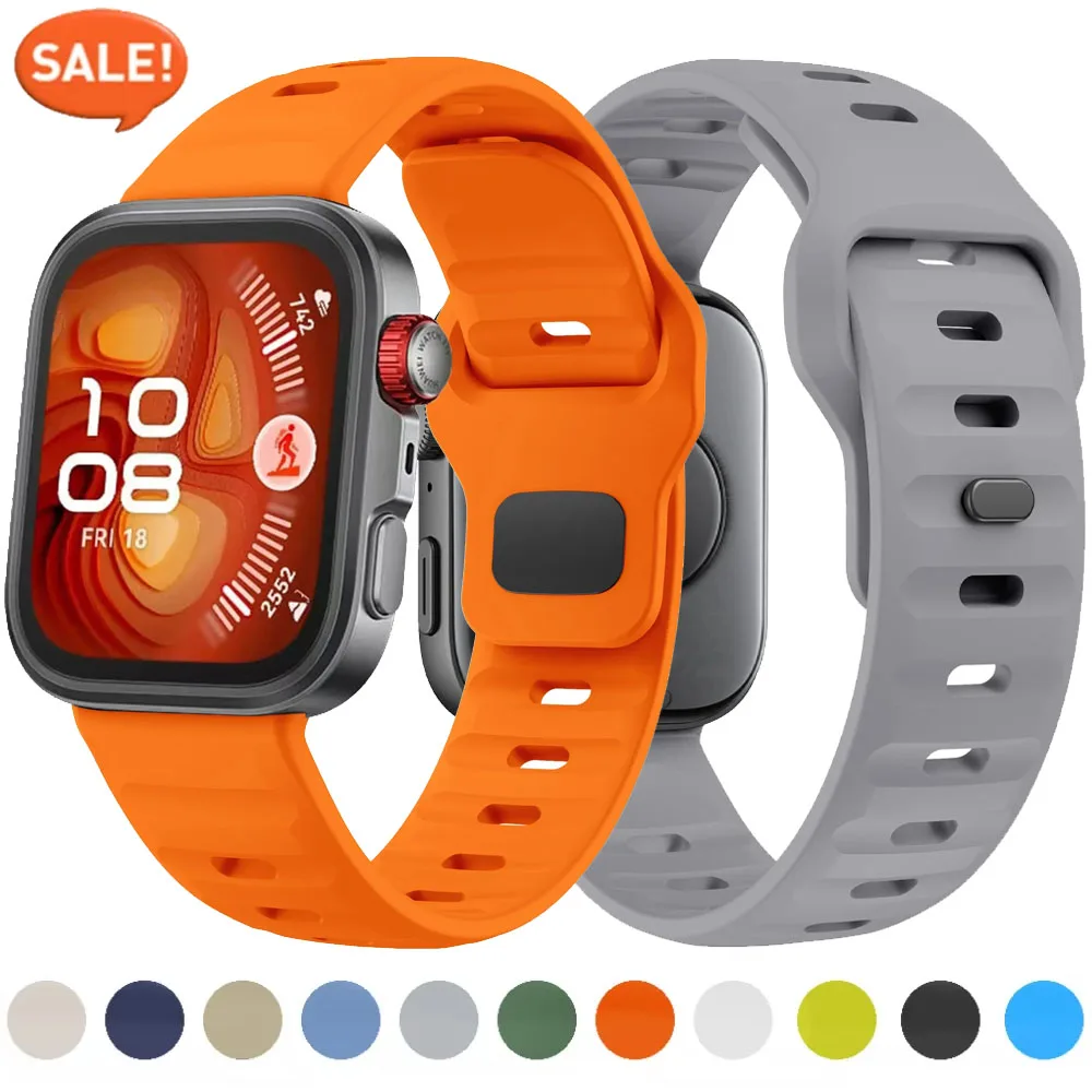 حزام سيليكون رياضي جديد لساعة Huawei Watch Fit 4 Pro/4/3 سوار ناعم قابل للتنفس لساعة Huawei Watch Fit 4 Pro/4/3 حزام