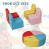 Kids Sofa Seating Set Convert to Table and 4 Chairs Colorful Stools for Toddlers Soft Foam Play 8 PCs Set for Classroom 3