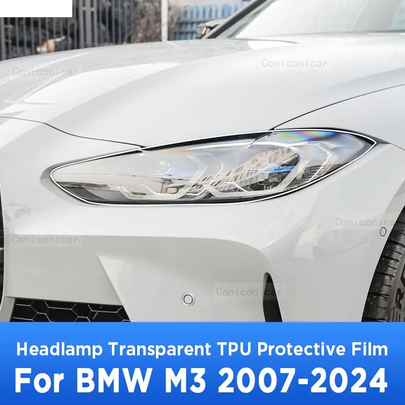

For BMW M3 E90 E92 E93 F80 G80 G81 2007-2024 Car Exterior Headlight Anti-scratch Front Lamp Transparent TPU Protective Film