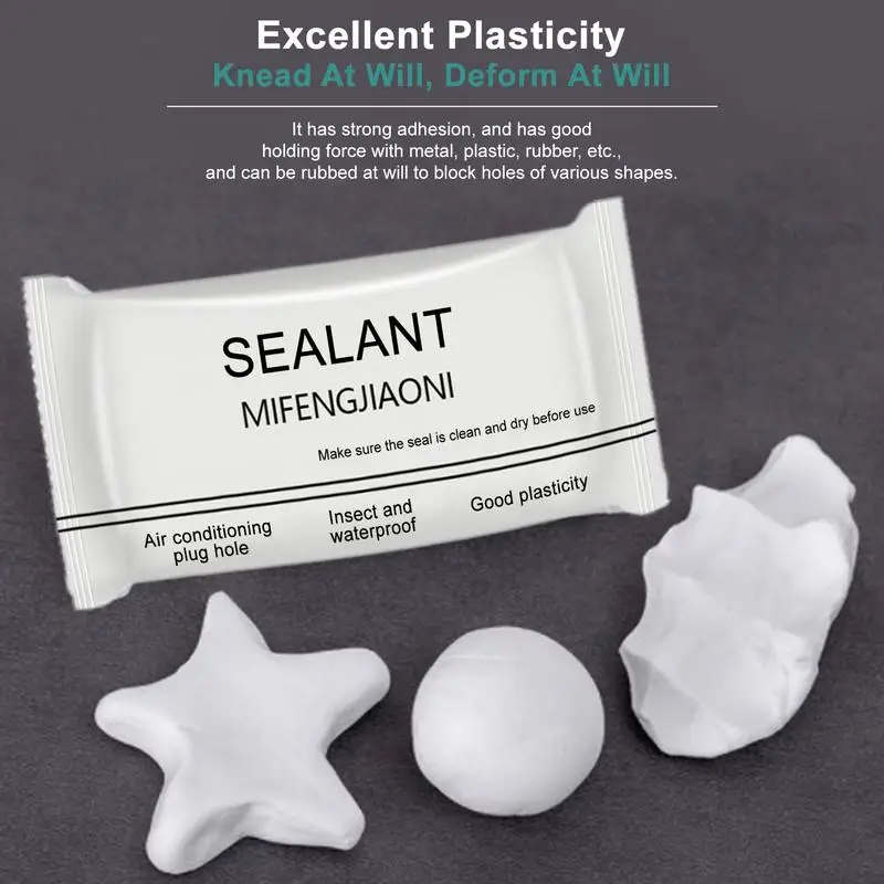 Impermeável Silicone Duct Seal White Puttywall Hole ar Condicionado Buracos Selagem Argila Impermeável Pcs