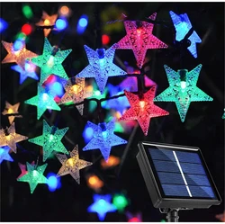 Solar - Powered Twinkling Star Fairy Lights - Waterproof Outdoor Decoration - 5M 20LEDS (Multicolor)