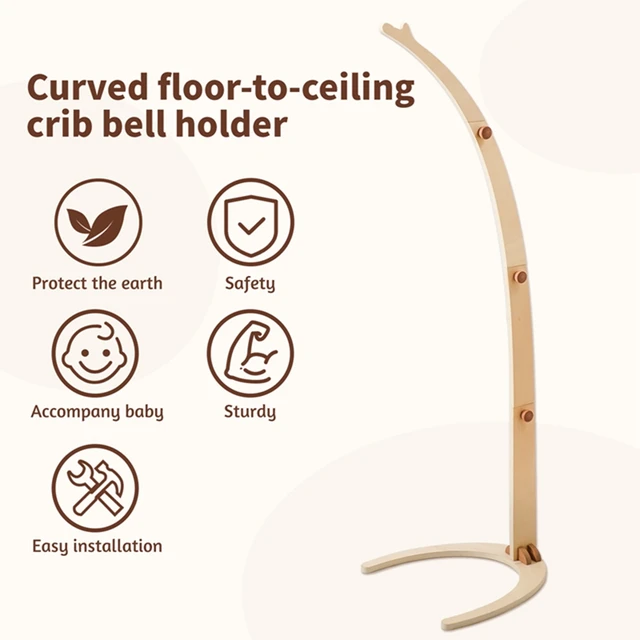 Suporte de Brinquedos Móveis de Madeira para Berços de Bebês