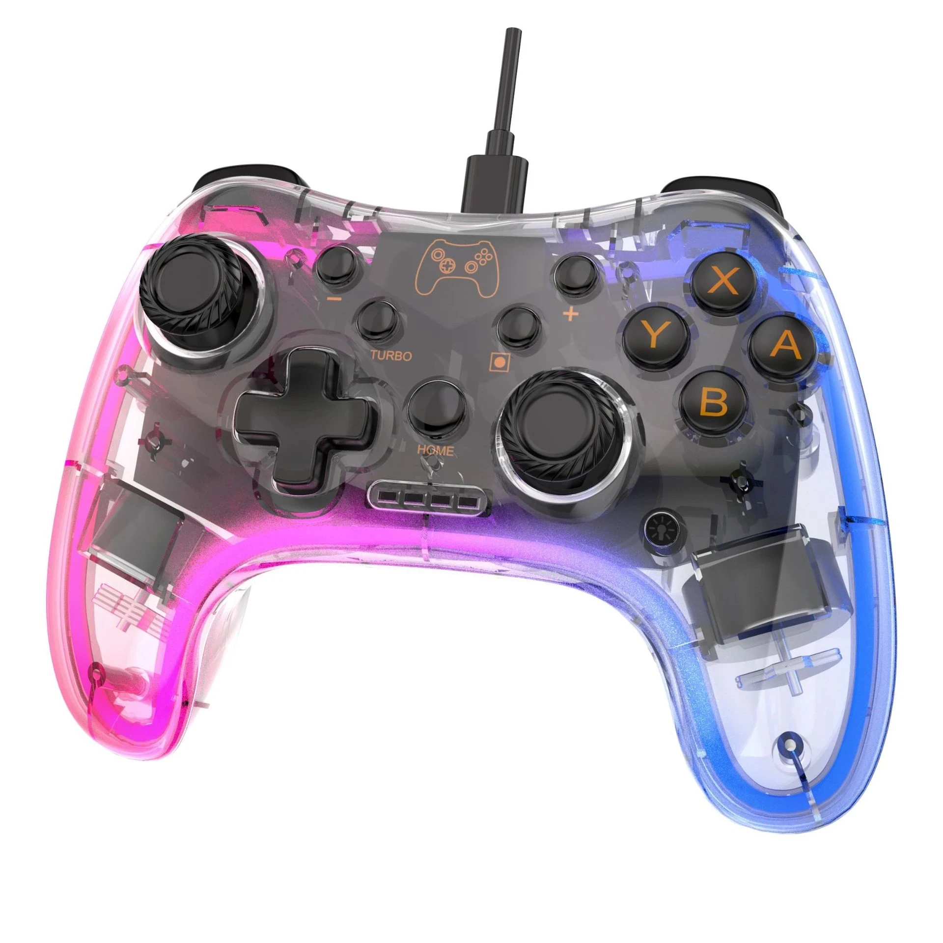 NEW STK-2039 Wired Gamepad For Switch PS3 Game Console RGB Colorful Glow LED Controller Joystick For PC Windows Android
