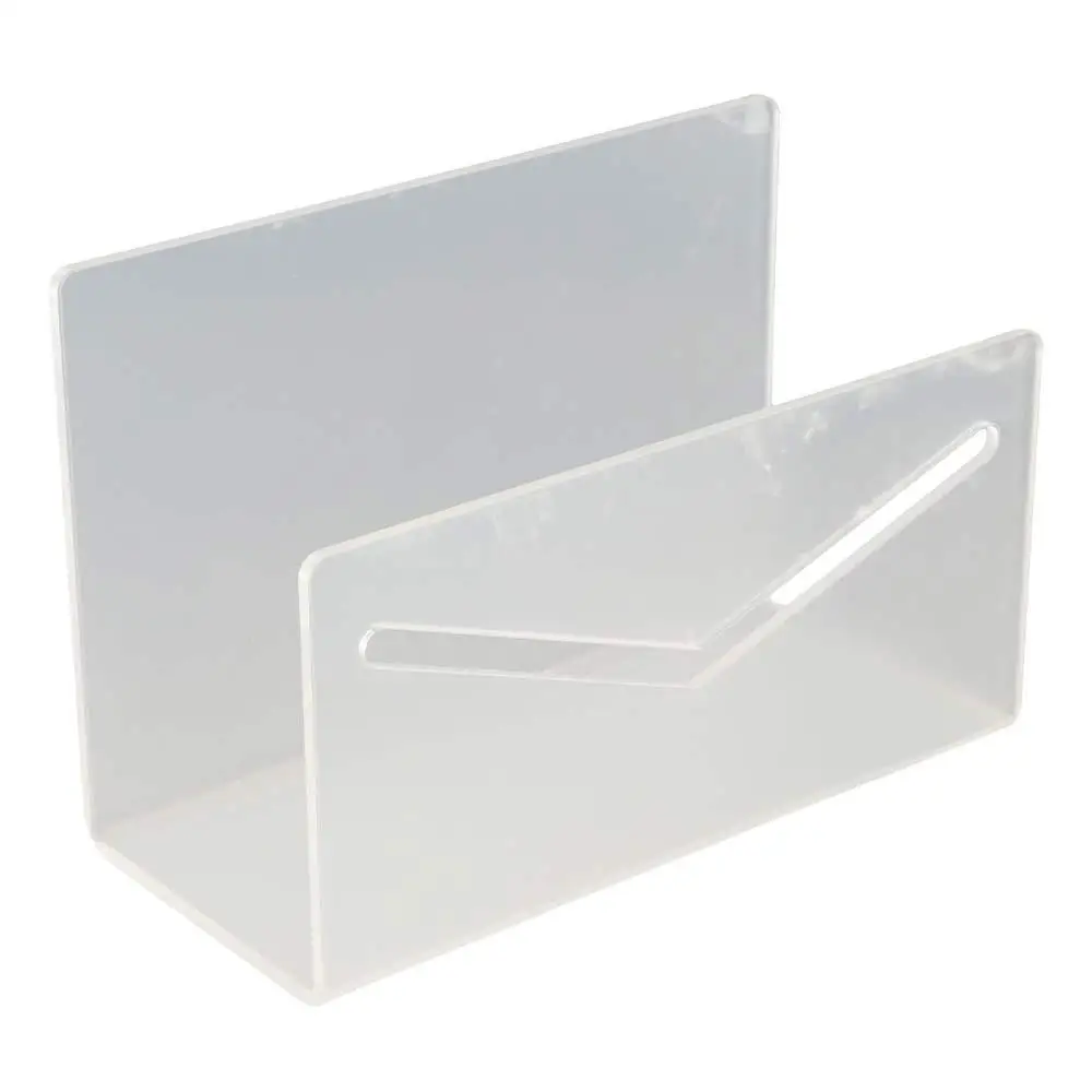 Countertop Clear Mail Holder Rack Lightweight Black File and Letter Holder File Organizer Acrylic Envelope and Bill Sorter Desk