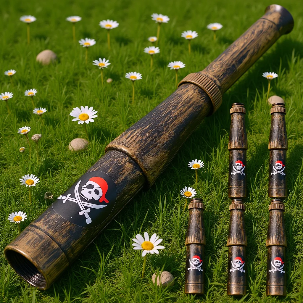 6Pcs 플라스틱 해적 망원경 단안경 어린이 교육 선물 파티 호의 코스프레 해적 파티 호의