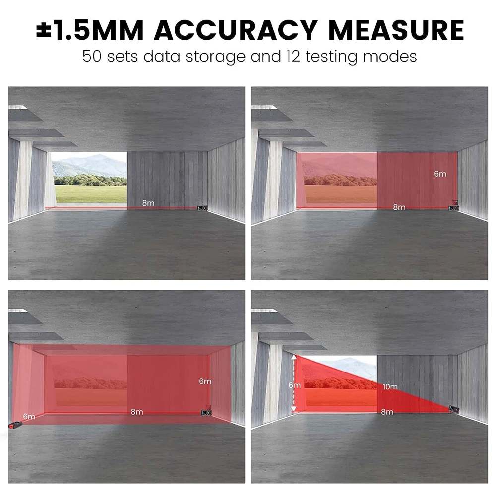 NOYAFA Metal Detector NF-518S Wall Scanner Digital Laser Rangefinder Wood AC Live Wires Copper Metal Tester 5