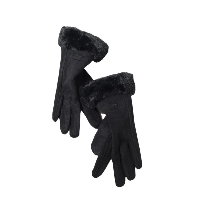 Women's Plush Suede Touchscreen Winter Gloves