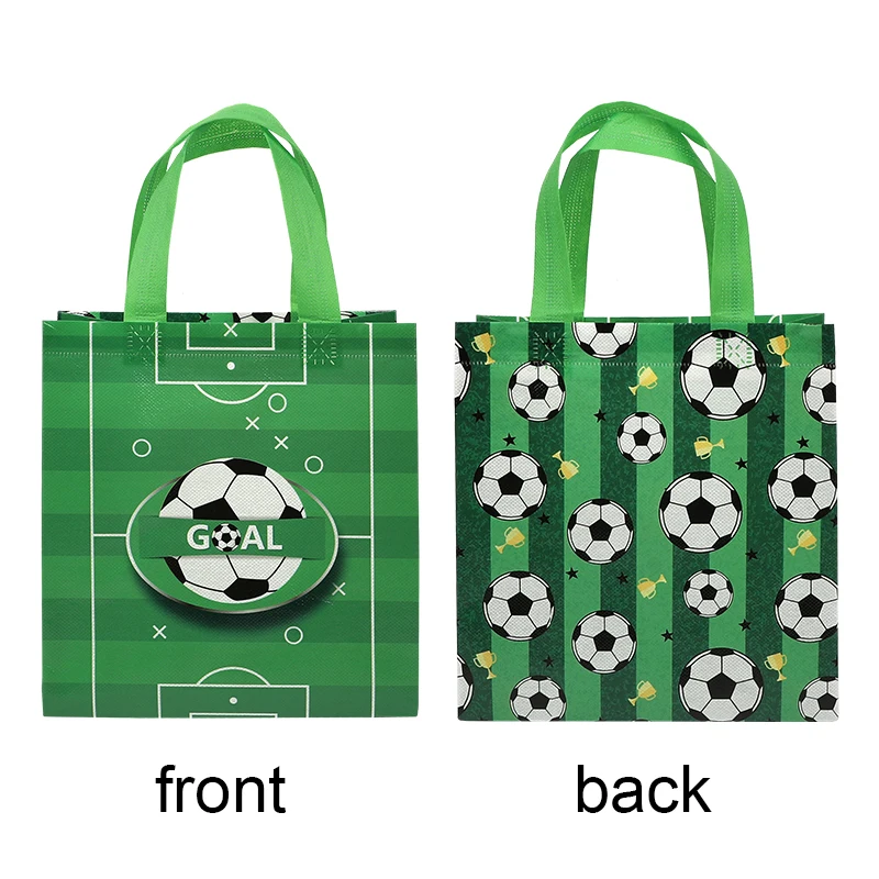 5/10Pcs Sport Theme Football Gift Bag Non-Woven Soccer Shopping Tote Bag Kids Boy Birthday Party Favors for Guests Candy Packing