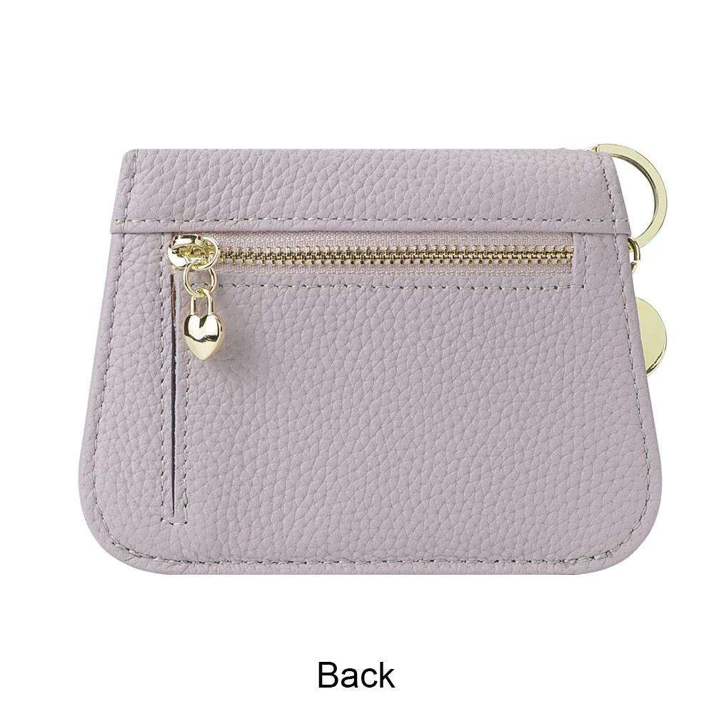 Royal Bagger Multi-card Slots Short Wallet Genuine Leather Credit Card Holder RFID Blocking Coin Purse with Keychain 2443 4