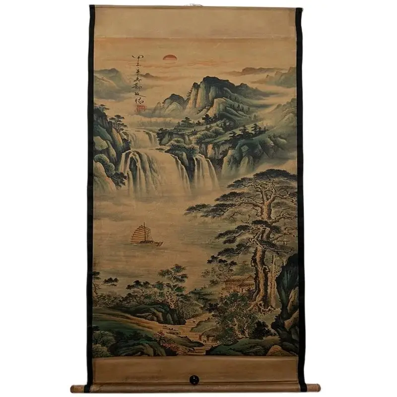 

Китайский Старый свиток Средний зал, подвесная картина, каллиграфия и живопись знаменитостей, пейзаж Чжэн баньцяо