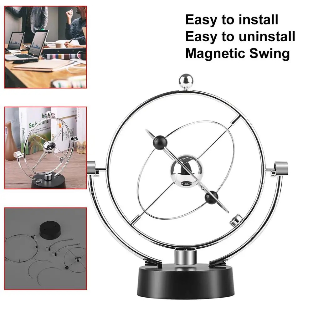 Fashion Magnetic Swing Kinetic Orbital Craft  Decoration Perpetual Balance Celestial Globe Newton Pendulum Educational Tools images - 6