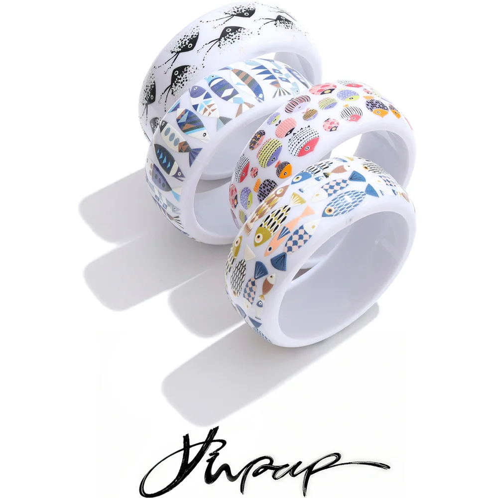 Yhpup 67mm Plastic Resin Ocean Pattern Bracelet
