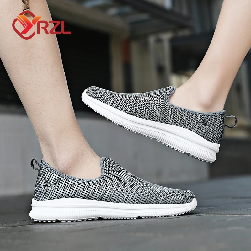 YRZL Men's Sneakers Breathable Unisex Casual Shoes Outdoor Non-Slip Mesh Loafers Walking Lightweight Fashion Male Tennis Shoes 6