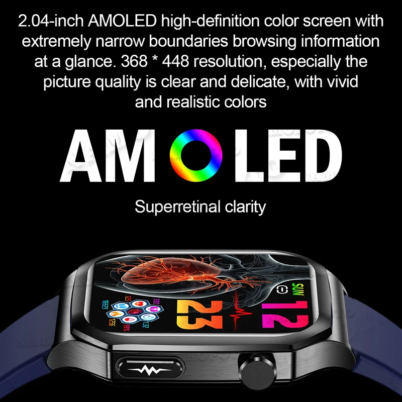 2024 AMOLED  ECG ոð,    з ð, SOS  ȭ,  Ʈġ, 2.04 ġ, Ʈ ġ ǰ