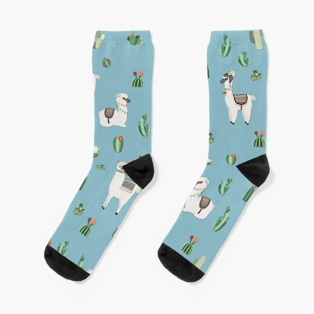 Lama and cactus pattern Socks anime hip hop Woman Socks Men's калька cactus cs tr95 a4250 250л a4 90г м2