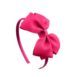 Elegant Layered Grosgrain Ribbon Bow Headband - Handmade Hair Accessory (Rose Red)