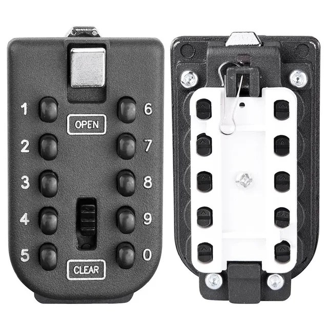 Wall Mounted Key Safe Box Mini Key Storage Cabinet Password Metal Key Storage Box with Waterproof Cover 4