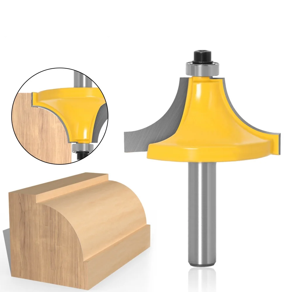 

Round Over Edging Router Bit - 1" Radius 8" Shank 1pcs 8mm Shank wood router bit Straight end mill trimmer cleaning flush trim