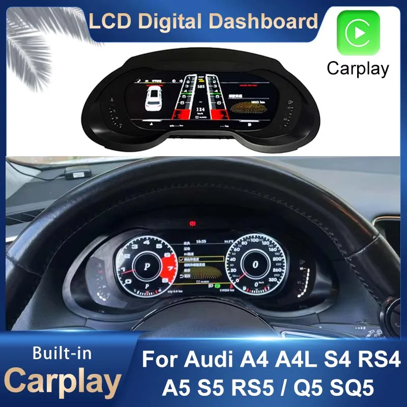 

LCD Digital Dashboard Panel Virtual Instrument Cluster CockPit LCD Speedometer For Audi A4L A4 S4 RS4 A5 S5 RS5 Q5 SQ5 2008-2018