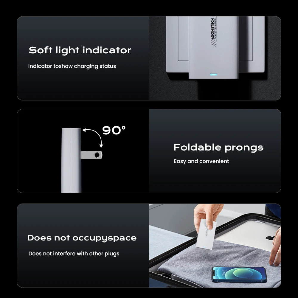 67 واط GaN شاحن يو اس بي شاحن سريع 2 منافذ USB نوع...