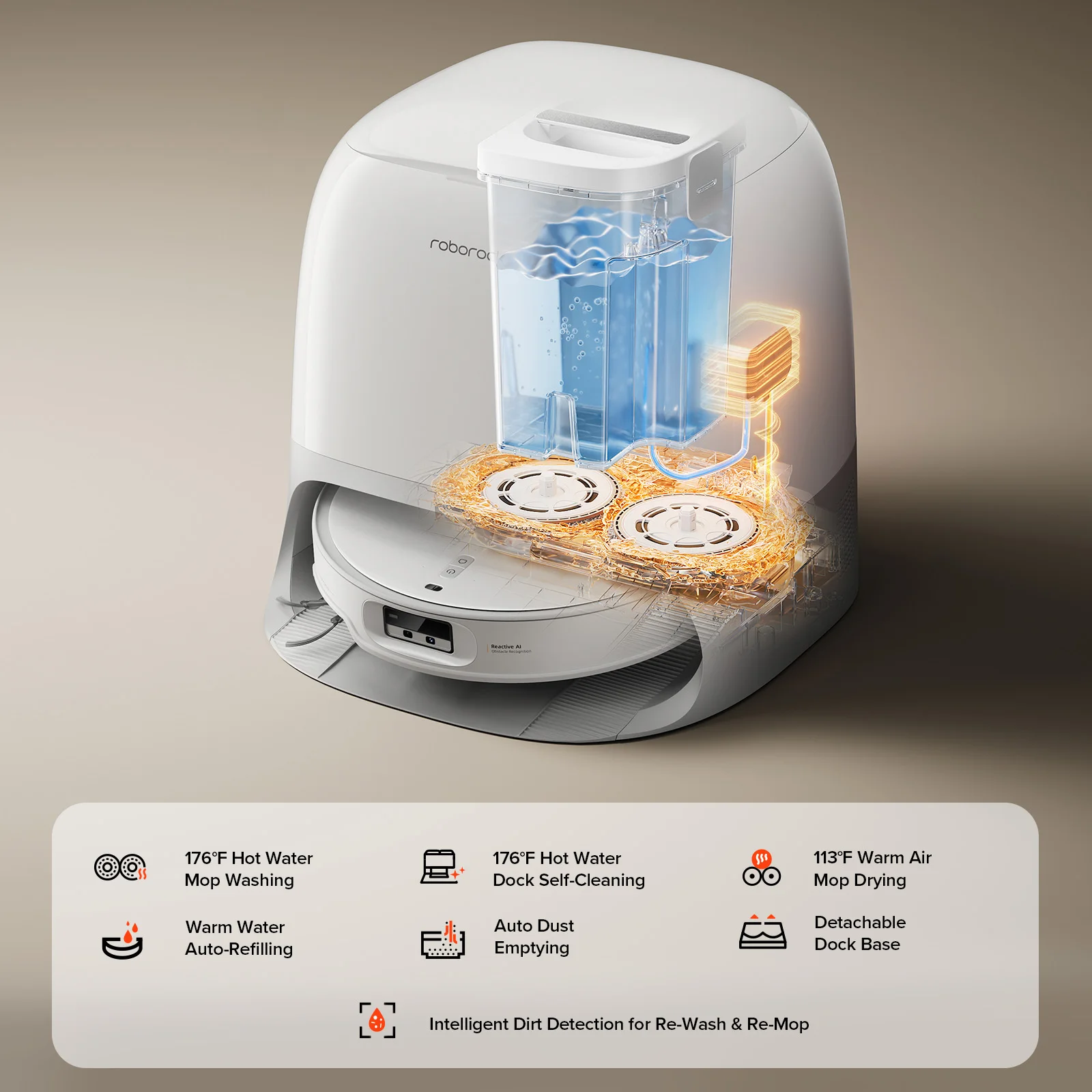 مكنسة وممسحة روبوت roborock Qrevo Curv X، شفط 2200...