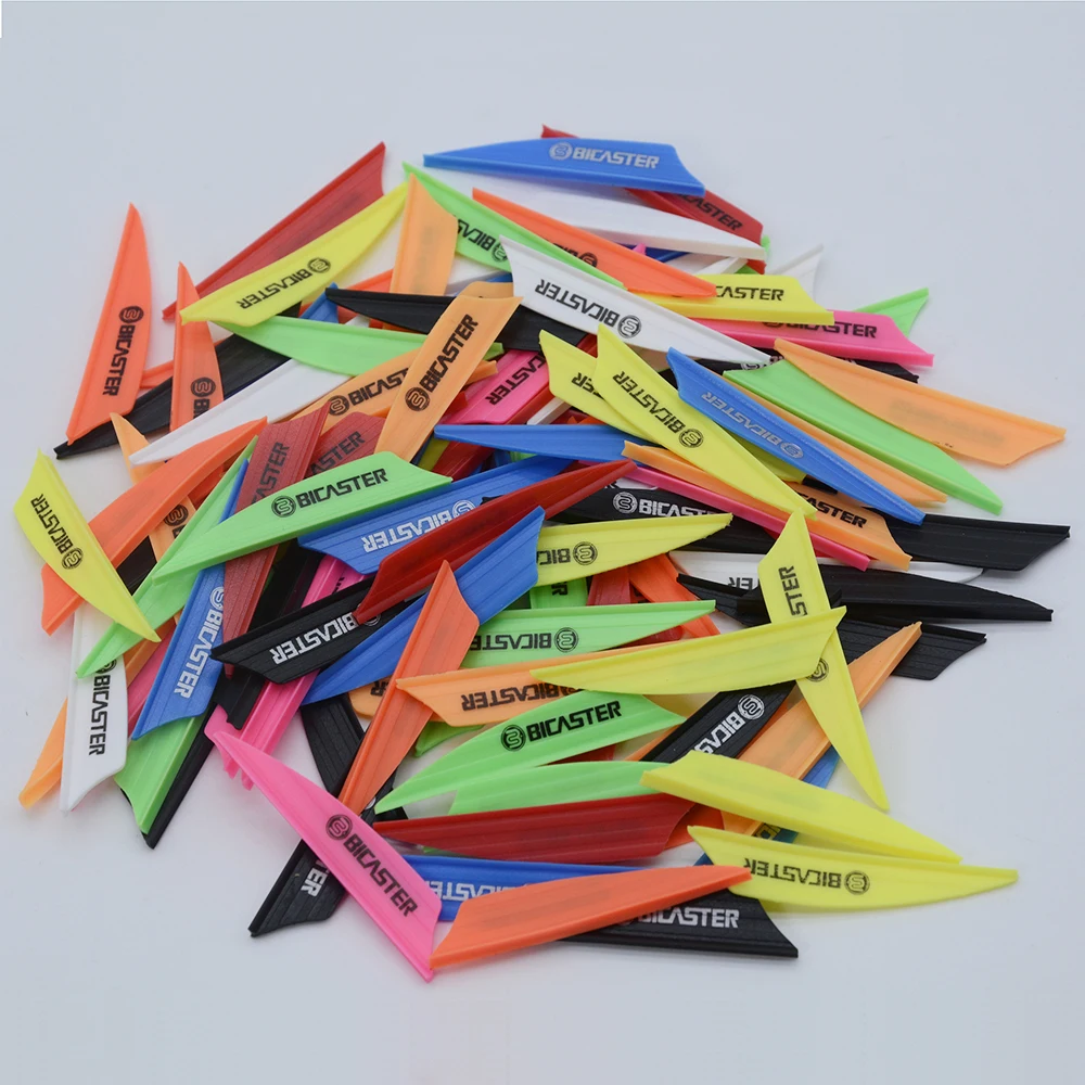 

BICASTER 1.75" Vanes Fletchings Archery Arrow Plastic Fletch 9 Colors for Choice-100pcs
