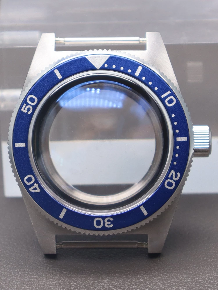 Premium Silver 40mm Diving Watch Case with Alloy Bezel and AR Sapphire Glass