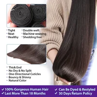 Brazilian 30 40 Inch Raw Virgin Unprocessed Human Hair Extensions Bone Straight Human Hair Weave Bundles 1/3/4 Pcs Double Wefts 2