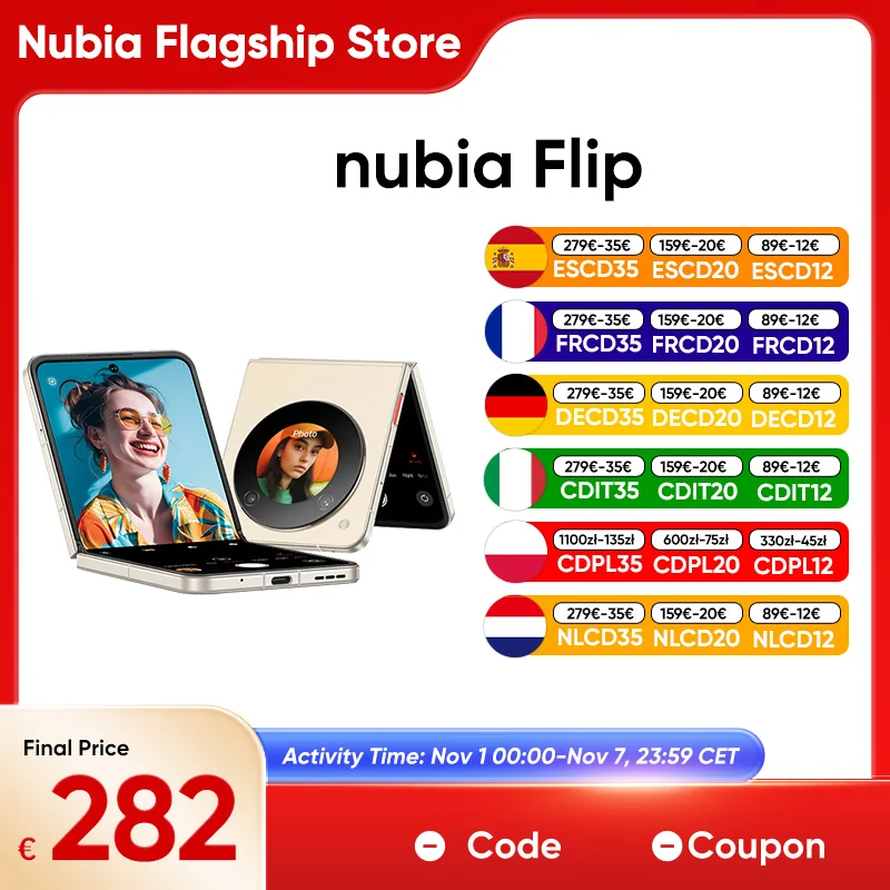 Smartfon ZTE Nubia Flip z EU za $288.99 / ~1083zł