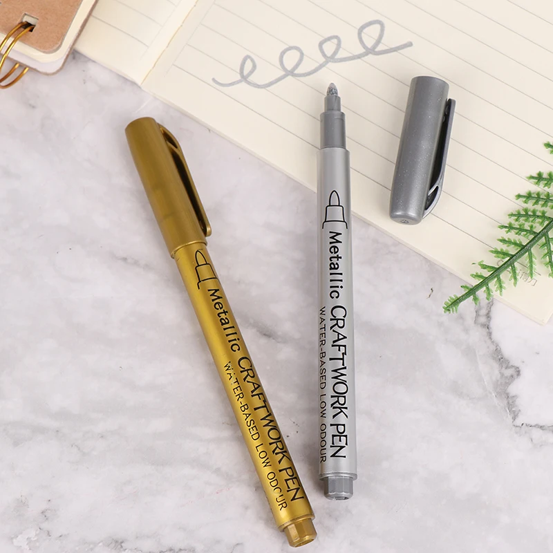DIY Metallic Waterproof Permanent Paint Marker Pens Gold And Silver For Drawing Students School Office Supplies Craftwork Pen |