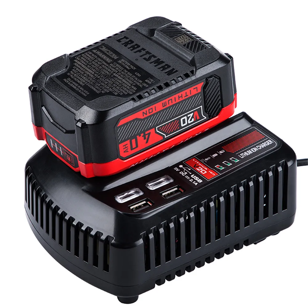 Para craftsman 20v 2a li-ion carregador de