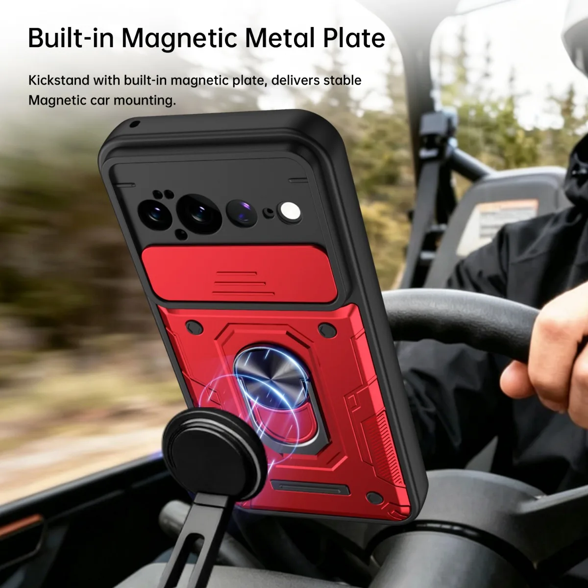 Ultimate Shockproof Magnetic Phone Case with Camera Lens Protection & Ring Holder