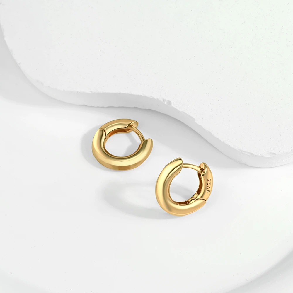 Simple 925 Silver Circle Hoop Earrings Girl Rose Gold & Gold Color Elegant Office Style Classic Earrings Accessories 6