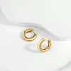Simple 925 Silver Circle Hoop Earrings Girl Rose Gold & Gold Color Elegant Office Style Classic Earrings Accessories 6