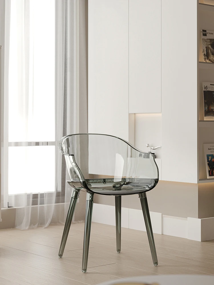 Nordic Transparent Dining Chairs,Furniture Plastic Crystal Backrest