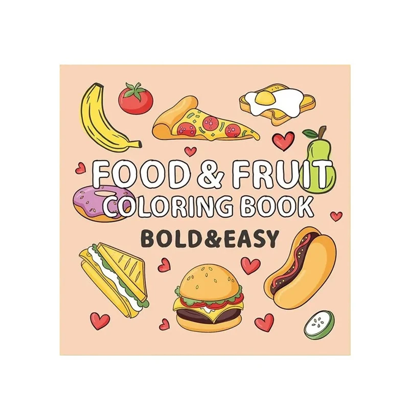 Y42A-Food And Fruit Coloring Book Coloring Book For Adults And Kids Bold Easy Colouring For Family Fun Creative
