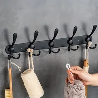 Wall Mounted Coat Rack, Five Heavy Duty Tri Hooks All Metal Construction for Jacket Coat Hat in Mudroom Entryway 2