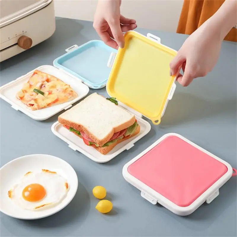 

Portable Sandwich Toast Bento Box Reusable Silicone Sandwich Box Eco-Friendly Lunch Food Container Microwavable Dinnerware