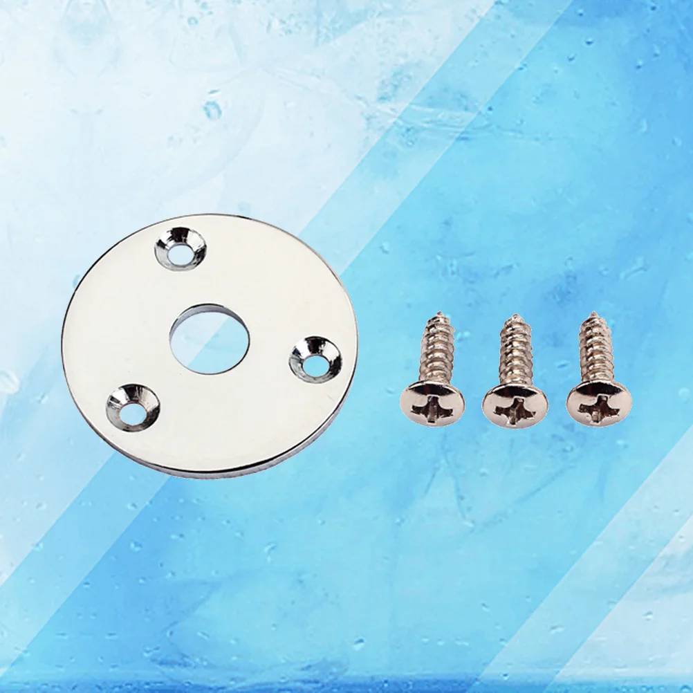 

1/4 Inch Guitar Jack Plate Indented Guitar Pickup Output Input Jack Socket Plate Metal Jack Plate With Screw for E-Guitar Bass