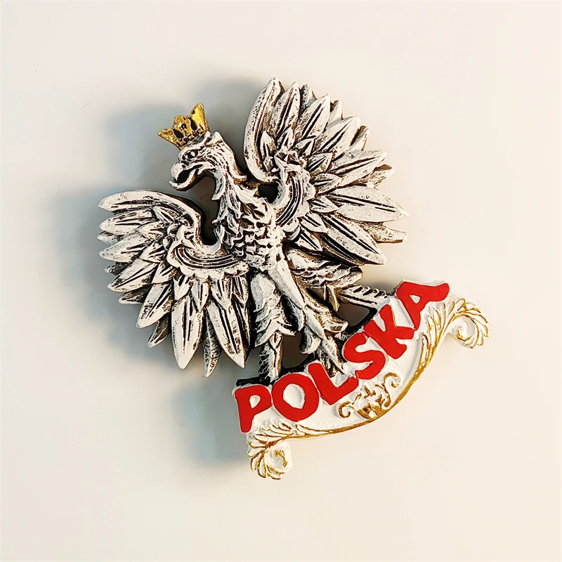 Europe Poland White Eagle 3D Stereoscopic Tourism Souvenirs Resin painting Decoration home Refrigerator magnets magnetic fridge magnets,magnetic fridge stickers,refrigerator decor
