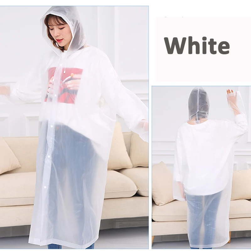 EVA Unisex Waterproof Jacket Clear Raincoat Rain Coat Hooded Poncho Rainwear Motorcycle Rider Raincoat For Protection