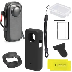 Mini Storage Case for Insta360 X4 Sport Camera Protector Portable Storage Case PU Bag for Insta 360 X4 Screen Film Accessories