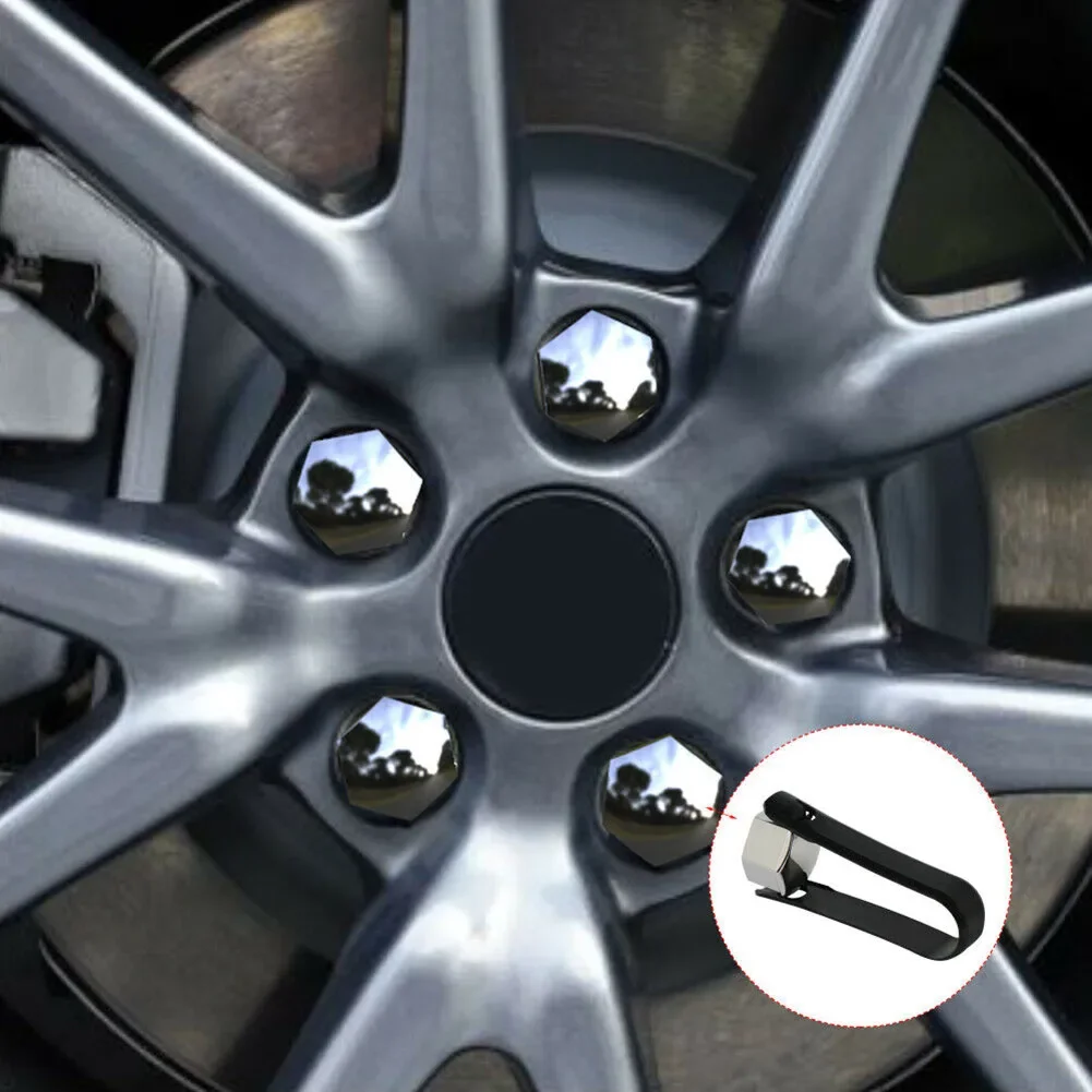 

Practical Durable High Quality Wheel Lug Nut Cap Covers For Tesla Model 3 Model S 18*24mm Accessories Silver Trim