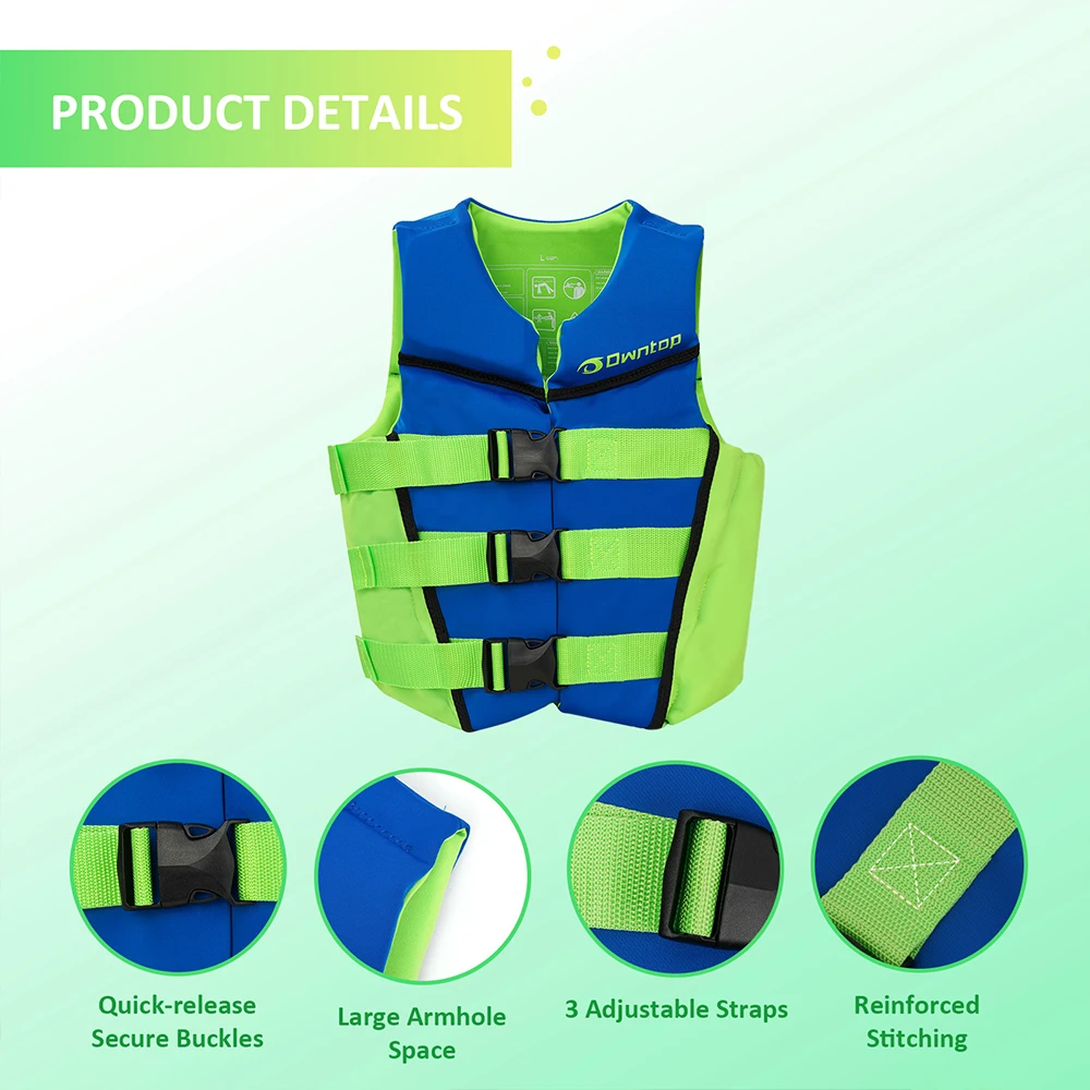 Swim Vest Youth Lightweight & Breathable Adjustable Safety Straps & Buckles Easy-to-spot Colors Swimming Training Kayak Boating 4