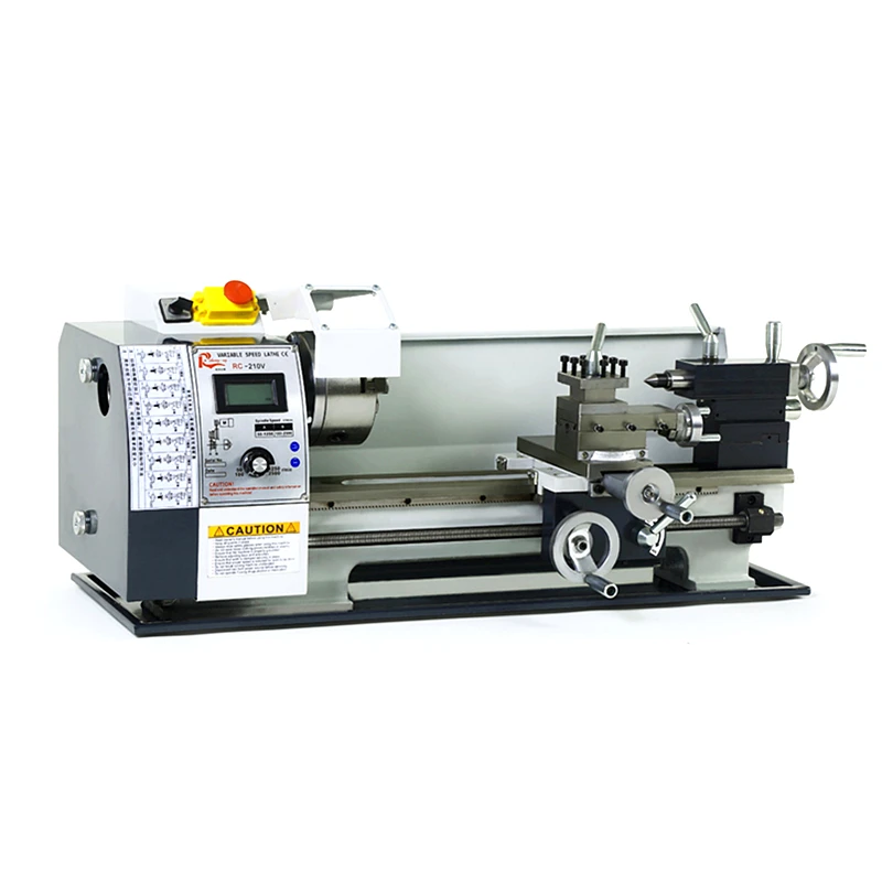 WM210 1100W 400 600 800MM Semi-Automatic Metal Lathe Length Auto Threading Making Mini CNC Machine 2