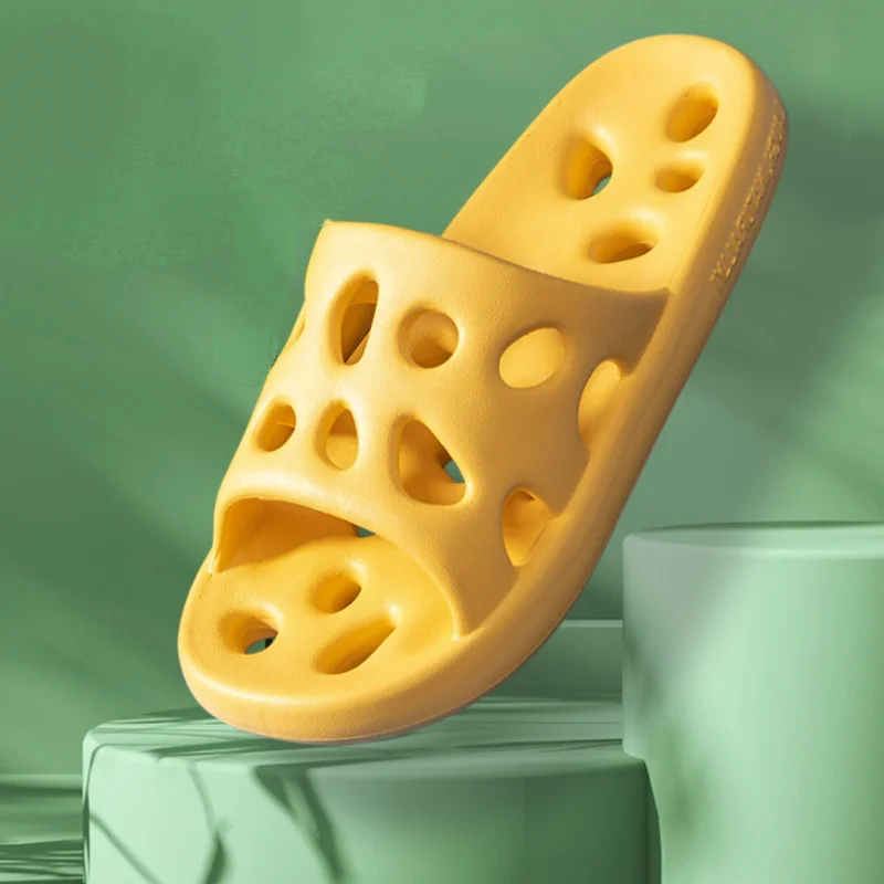 Bathroom Shower Slippers Hollow Out Women Men Slides Summer Eva Hole